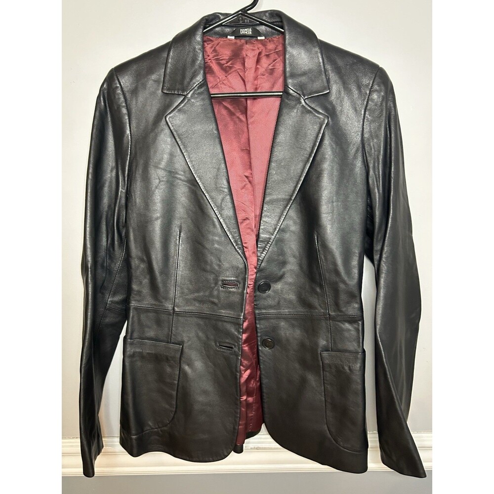 Marks & Spencer Women’s Leather Jacket Blazer  UK Size 10 US Size 6 NWOT
